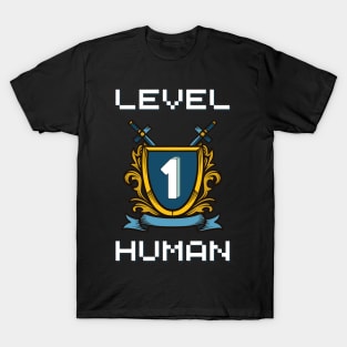 Level 1 Human - Funny Baby Gamer T-Shirt